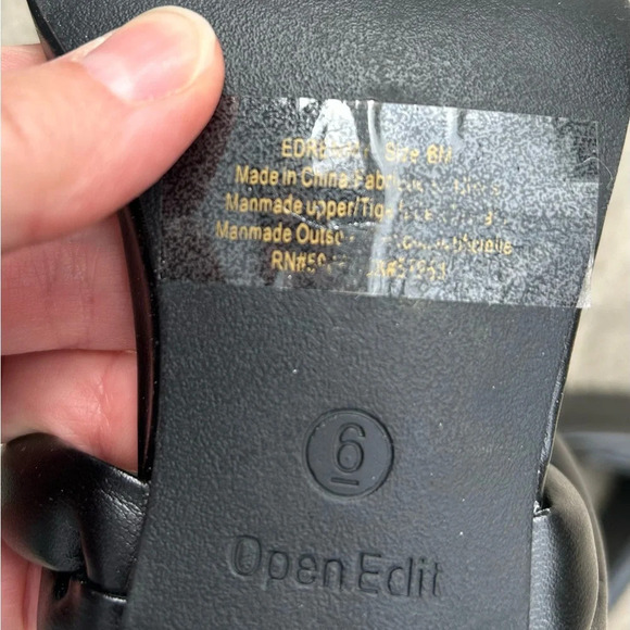 Open Edit  Black Remmy Twist Sandal, Size 6.5 - Picture 7 of 8